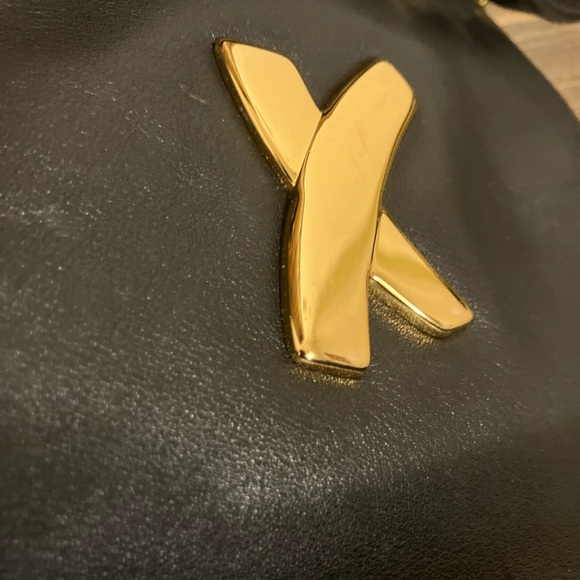 Paloma Picasso Vintage Black Leather Crossbody Shoulder Bag Purse Made in Italy - Picture 7 of 11